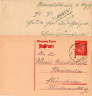 Bayern 1919, 10 Pf. Ganzsache V. Oberschöllnach M. K1 HOFKIRCHEN B. VILSHOFEN - Covers & Documents