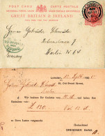 GB 1900, Dresdner Bank London Stationery Card Used From London To Berlin - Monete
