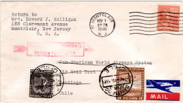 USA-Chile U. Retour 1946, Mischfrankatur Auf Panagra Air Mail Test Brief - Autres & Non Classés