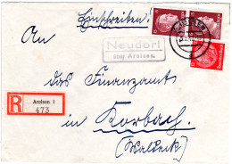 DR 1942, NEUDORF über Arolsen, Landpost Stpl. Auf Einschreiben Brief  - Cartas & Documentos