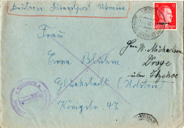 Dt. Dienstpost Ukraine, 12 Pf Auf  Brief V. SAPOROSHJE M. Eisenbahn Briefstempel - Occupation 1938-45