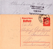 Bayern 1919, 10 Pf. Ganzsache V. Altenbaindt M. K1 WEISINGEN - Brieven En Documenten