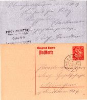 Bayern 1919, 10 Pf. Ganzsache V. Reinhardshausen M. K1 WEHRINGEN - Brieven En Documenten
