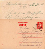 Bayern 1919, 10 Pf. Ganzsache V. Dürrlauingen M. K2 MINDELALTHEIM - Covers & Documents