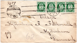 Norwegen 1919, 4x5 öre Auf Brief V. HAUGESUND N. Dänemark. - Altri & Non Classificati