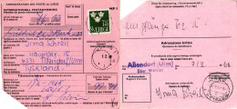 BRD 1968, ALLENDORF ü. WETZLAR Rücks. Auf Int. Postanweisung V. Schweden - Storia Postale