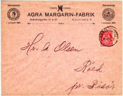 Norwegen 1899, 10 öre Auf AGRA Reklame Brief V. Christiania - Autres & Non Classés