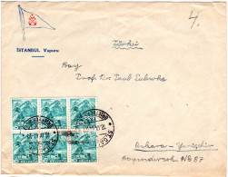 Schweiz 1947, 6er-Block 5 C. Auf Vordruck Brief V. St. Gallen I.d. Türkei - Andere & Zonder Classificatie