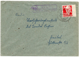 1949, Landpost Stpl. BEUTHA über Aue Auf Brief M. 24 Pf. - Covers & Documents