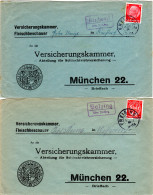 DR 1934, Landpost Stpl. KIRCHDORF U. PALZING Auf 2 Briefen V. Freising - Cartas & Documentos