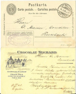Schweiz 1908, Ganzache V. St. Gallen Mit Rücks. Suchard Werbung  - Sonstige & Ohne Zuordnung