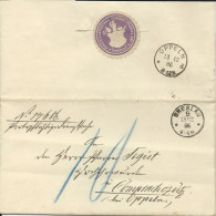 DR 1886, K1 Breslau 9. Auf Portopflichtige Dienstsache Brief M. Porto "10" Pf. - Brieven En Documenten