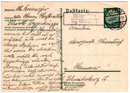 DR 1933, Landpost Stpl. WISPENSTEIN über Alfeld (Leine) Auf 6 Pf. Ganzsache - Cartas & Documentos