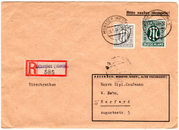 AM-Post 1946, 4+50 Pf. Auf Einschreiben Brief M. Eingest. R-Zettel V. Münster - Lettres & Documents