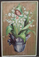 Postcard - PORTUGAL - Child In A Vase Of Flowers - Kinder-Zeichnungen