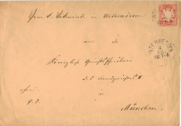 Bayern 1882, Unterwessen ( Unterwössen ), K1 Klar Auf Brief M. 10 Pf. #886 - Covers & Documents