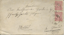DR 1877, Baden-K1 STEINEN Auf Gesiegeltem Brief M. 2x10 Pfge. I.d. Schweiz #3027 - Brieven En Documenten