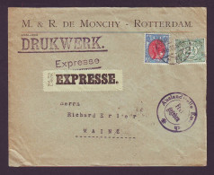NL DR 1916, Zensur Drucksache Express Brief V. Rotterdam M. 2 1/2+15 Ct. #843 - Altri & Non Classificati