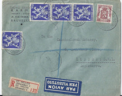 Belgien 1946, Einschreiben Luftpost Brief V. St. Gilles An CSSR Embassy GB #1721 - Other & Unclassified