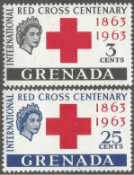 GRENADA 1963 - GRANADA - CENTENARIO DE LA CRUZ ROJA - YVERT 182/183** - Grenade (...-1974)
