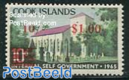 Cook Islands 1967 1$ On 10p, Stamp Out Of Set, Mint NH - Autres & Non Classés