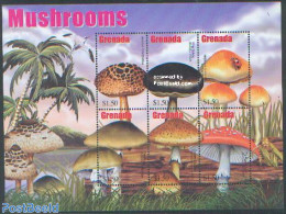 Grenada 2002 Mushrooms 6v M/s /Boletus Crocipodius, Mint NH, Nature - Mushrooms - Champignons