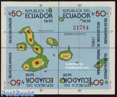 Ecuador 1986 Galapagos S/s, Mint NH, Various - Maps - Geografia