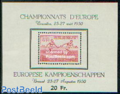 Belgium 1950 European Athletics S/s, Unused (hinged), History - Sport - Europa Hang-on Issues - Athletics - Sport (oth.. - Ungebraucht