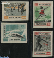 Albania 1963 Olympic Winter Games 4v Imperforated, Mint NH, Sport - (Bob) Sleigh Sports - Ice Hockey - Olympic Winter .. - Hiver