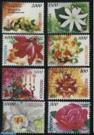 Indonesia 2001 Greetings, Flowers 8v, Mint NH, Nature - Flowers & Plants - Roses - Indonesia