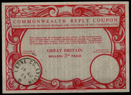 LARNE CO. ANTRIM 14.08.54  NORTHERN IRELAND  Co9  3d. Commonwealth Reply Coupon Reponse Antwortschein IRC - Northern Ireland