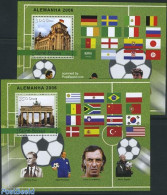 Guinea Bissau 2004 World Cup Football Germany 2 S/s, Mint NH, Sport - Transport - Football - Automobiles - Art - Archi.. - Voitures