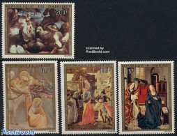 Dahomey 1973 Christmas, Paintings 4v, Mint NH, Religion - Christmas - Art - Paintings - Christmas