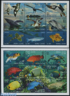 Sierra Leone 1995 Singapore 95 18v (2 M/s), Mint NH, Nature - Birds - Fish - Sea Mammals - Turtles - Puffins - Poissons