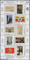 Venezuela 1986 J.M. Vargas 10v M/s, Mint NH, History - Various - Flags - Money On Stamps - Art - Books - Handwriting A.. - Monete