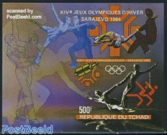 Chad 1984 Olympic Winter Games S/s Imperforated, Mint NH, Sport - Transport - Olympic Winter Games - Skating - Space E.. - Sonstige & Ohne Zuordnung