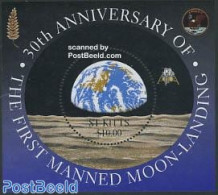Saint Kitts/Nevis 1999 Moonlanding Anniversary S/s, Mint NH, Transport - Space Exploration - Other & Unclassified