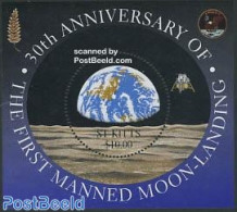 Saint Kitts/Nevis 1999 Moonlanding Anniversary S/s, Mint NH, Transport - Space Exploration - Autres & Non Classés