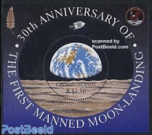 Cayman Islands 1999 Moonlanding S/s, Mint NH, Transport - Various - Space Exploration - Globes - Geografia