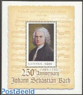 Guyana 2000 J.S. Bach S/s, Mint NH, Performance Art - Music - Staves - Muziek