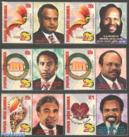 Papua New Guinea 2000 25 Years Independence 6v With Tabs, Mint NH, History - Nature - Politicians - Birds - Shells & C.. - Maritiem Leven