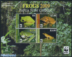 Papua New Guinea 2009 WWF, Frogs 4v M/s, Mint NH, Nature - Animals (others & Mixed) - Frogs & Toads - Reptiles - World.. - Papua Nuova Guinea