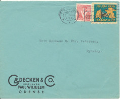 Denmark Cover Odense 7-12-1936 Single Franked Also A Single Christmas Seal - Lettres & Documents