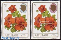 Aitutaki 1994 Definitives, Flowers 2v, Mint NH, Nature - Flowers & Plants - Aitutaki