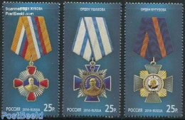 Russia 2014 Decorations 3v, Mint NH, History - Decorations - Militaria