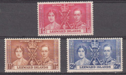 LEEWARD ISLANDS 1937 - CORONACION DE GEORGE VI - YVERT 86/88* - Leeward  Islands