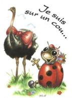 Carte Postale: Série Beetles, Coccinelles, "Je Suis Sur Un Cou..."; Humour. - Humour