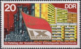 1976 DDR ** Mi:DD 2124, Sn:DD 1720, Yt:DD 1802, SED Parteitag, Industrie , Neubauten - Ongebruikt