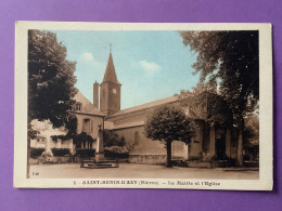 58   SAINT-BENIN-D’AZY   La Mairie Et L’Eglise   Plan Peu Courant ?      Très Bon état - Autres & Non Classés