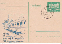 DDR P79 C28-6-75 Postkarte PRIVATER ZUDRUCK Waggonbau Ammendorf Stpl. 1975 - Trains